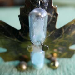 Vintage Hourglass Mounted On a Brass Oak Leaf