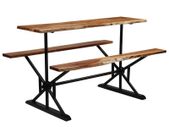 Bar Table with Benches Solid Acacia Wood 180x50x107 cm