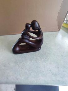 Abstract ceramic mother and child figurine