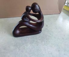 Abstract ceramic mother and child figurine