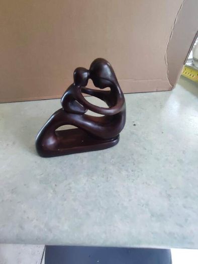 Abstract ceramic mother and child figurine