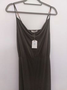 Oasis Maxi Dress Khaki Olive Size S