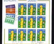 2000 Ireland Europa Commemorative Stamp Sheetlet Fine CDS Used on envelope with clear Dublin Steele Cancel