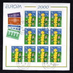 2000 Ireland Europa Commemorative Stamp Sheetlet Fine CDS Used on envelope with clear Dublin Steele Cancel