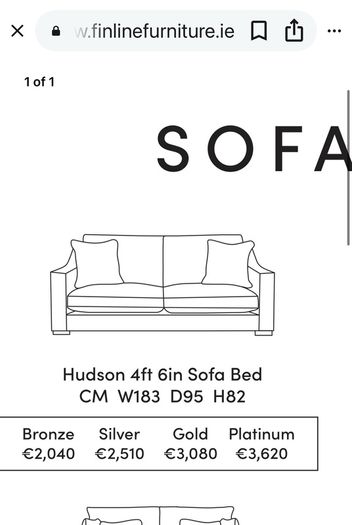 Finline Hudson sofa bed pristine condition
