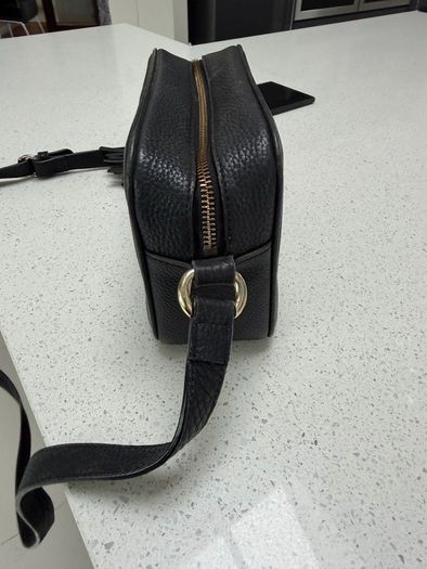 Black Genuine Leather camera Superclone Crossbody Bag