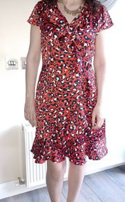 Ladies Marc Angelo Leopardprint Wrap Style Dress Size 10
