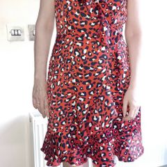 Ladies Marc Angelo Leopardprint Wrap Style Dress Size 10