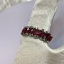 Beautiful vintage silver ring with natural rubies and diamonds. Image 6