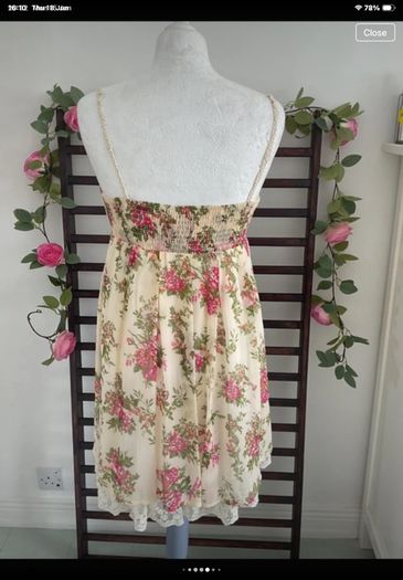 dress cream floral dress Christina v medium