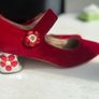 Velvet Red sandles Image 3