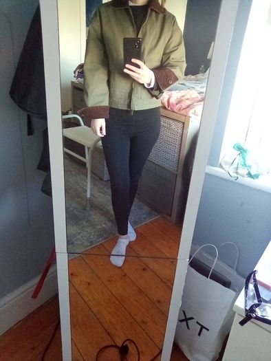 New Look Khaki Cropped Jacket Size 6