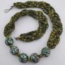 Antique Venetian Style Millefiori & Stripe Glass Beads Necklace Image 10