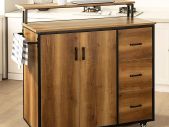 Kitchen island cabinet portable rolling vintage elegance