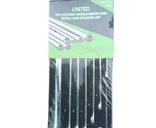 United Tools 7PC Aviation Double Ended Ring Extra Long Spanner Set