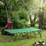 Double Camping Cot Foldable Sunbed Outdoor Patio Sleeping Bed Super Light w/ Carr Bag (Green) Image 3