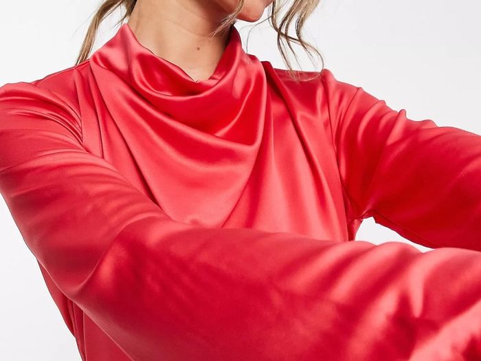 River Island Red satin mini dress (petite)