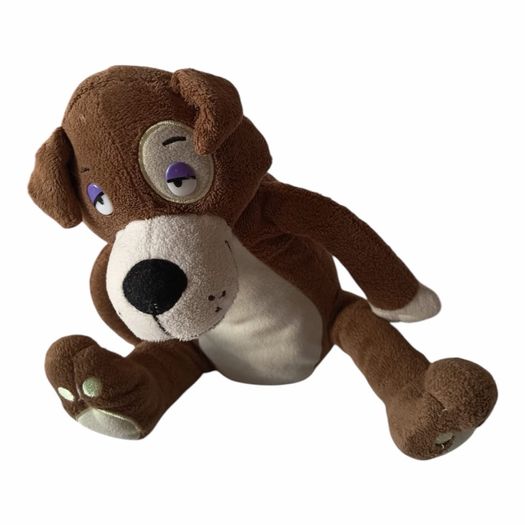 Cute Brown Puppy Dog Plush Soft Toy with Sleepy Eyes