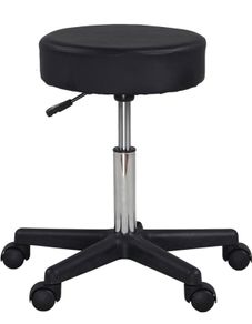 Black Adjustable Rolling Cushion Tattoo Massage Hydraulic Salon Stool,5 Wheels (FREE POSTAGE)