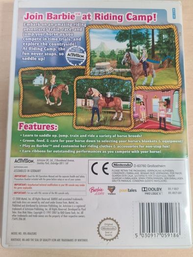 Nintendo Wii Barbie Horse Adventures Riding Camp Video Game