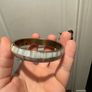 Mother of Pearl Brass Bangle Bracelet MOP Panel Boho Image 4