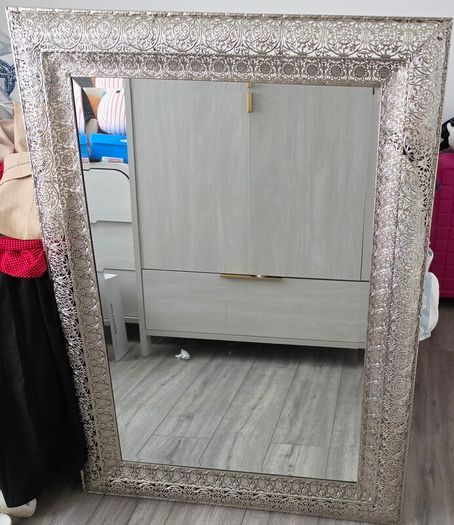 large silver mirror