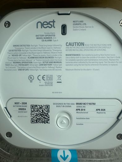 Nest 2nd Generation Smoke & Carbon Monoxide Alarm