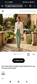 Zara green gingham trousers
