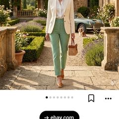 Zara green gingham trousers