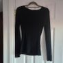 Black ribbed knit long sleeve top Image 6