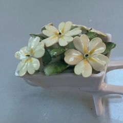 Reduced Aynsley wheelbarrow posy of flowers