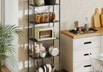 Bookshelf, Freestanding 5-Tier Shelf, Industrial Office Shelf with Metal Frame, Open Storage Shelf for Living Room, Office, Study, 60x30x170.5 cm, Black
