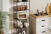 Bookshelf, Freestanding 5-Tier Shelf, Industrial Office Shelf with Metal Frame, Open Storage Shelf for Living Room, Office, Study, 60x30x170.5 cm, Black