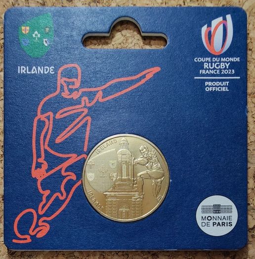 France 0.25 Euro Base Metals Uncirculated Coin 2023 - Ireland - Rugby World Cup France