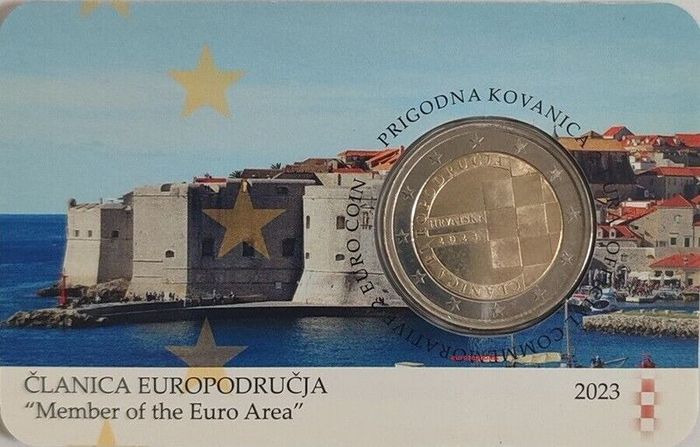 Croatia 2 Euro Commemorative Coin 2023 - Euro Zone. Coincard. BU