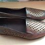 Ladies K by Clarks pewter Gunmetal low wedge loafers size 6 Image 2