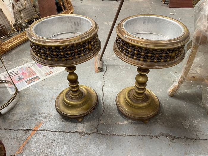 Nice old pair of plant tables ...