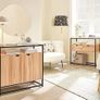 Console table with glass top and doors Sideboard Cabinet Image 6