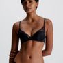 New Calvin Klein Lace Plunge Bra, Black Image 10