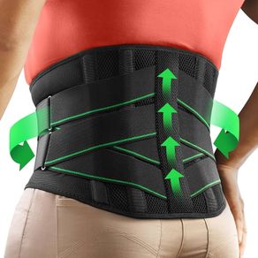 Ergonomic Back Support Belt for Men Women Lower Back Pain with 7 Metal Stays, Comfy Back Brace with 3D Soft Pad for Sciatica,Scoliosis, Breathable Lumbar Support Belt for Daily Work & Activity