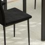 4-Pack Dining Chairs, Armless Design, Fabric Upholstery, Metal Legs, Black Image 4