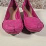 womens CLARKS Forest Lagoon Raspberry pink nubuck leather slip on wedge heel shoes pumps Size UK 3 D EU 36 Image 4