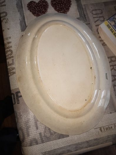 Rare Antique Green and White Serving Platter by F & Sons Ltd, from around 1900s, postage available on all my items or collection