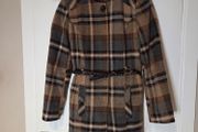 Stylish plaid wool blend coat, size 10