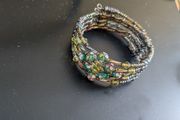 Multi-strand beaded wrap bracelet