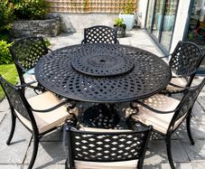 Rathwood Cast Aluminium Garden Table with 6 Chairs