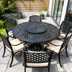 Rathwood Cast Aluminium Garden Table with 6 Chairs