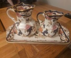 Vintage Mason's Ironstone Matching 2 Jugs & Tray