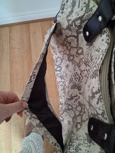 Brown 3 Piece Snake Skin Luggage Set