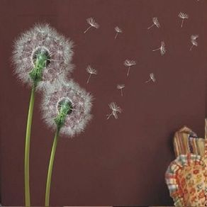 Wonderful Green and White Dandelion Flowers Wall Stickers DIY Removable Stick Paper